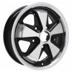 Fooks Alloy Wheel Black and Polished 4.5Jx15" with 5x130 Stud Pattern