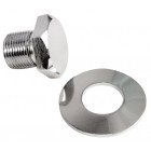Chrome crank shaft pulley bolt with washer, short