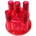 Clear transparant stock top mount distributor cap. Fits Bosch distributor, red