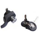 Lock for tailgate with keys, black, 73- Bus