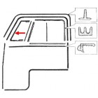 Weather strip for vent window, left, 52-67 Bus