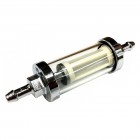 Fuel filter. Glass/chrome with 6.5 mm ends