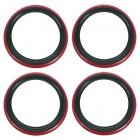 Set de 4 flancs noirs à liseret rouge 14"