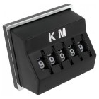 Compteur kilométrique "KM" manuel noir avec entourage chromé et embase aimantée